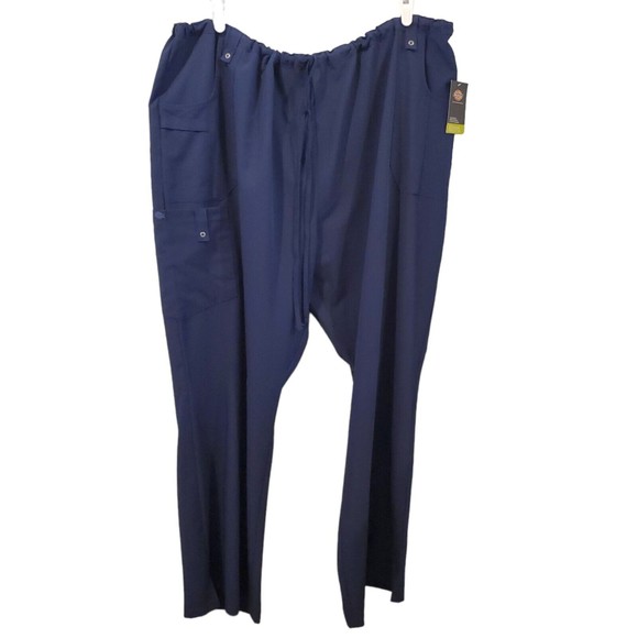 Dickies Xtreme Stretch Women’s Scrub Pants Size 4XL Blue Mid Rise Cargo Straight - Picture 4 of 11
